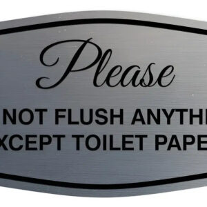 Letrero De Baño No Arroje Nada Excepto Papel, 8,9 X 17,8 Cm