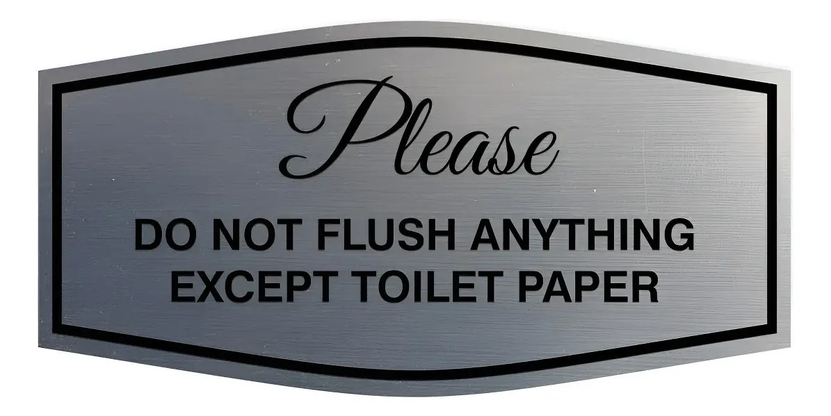 Letrero De Baño No Arroje Nada Excepto Papel, 8,9 X 17,8 Cm