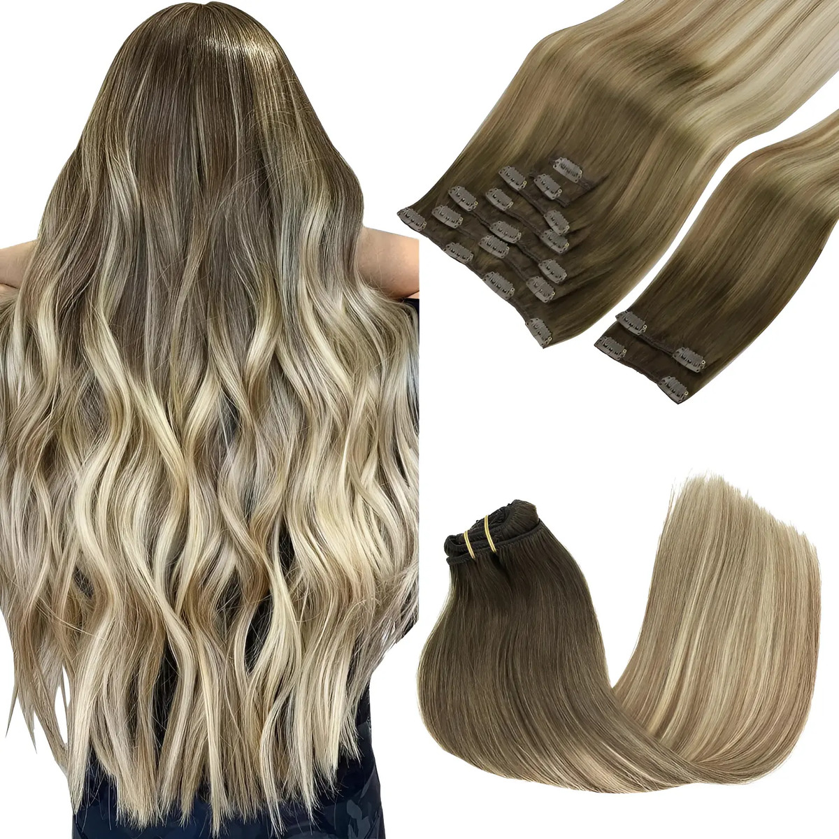 Cabello Humano Remy 45 Cm Marrón Marrón
