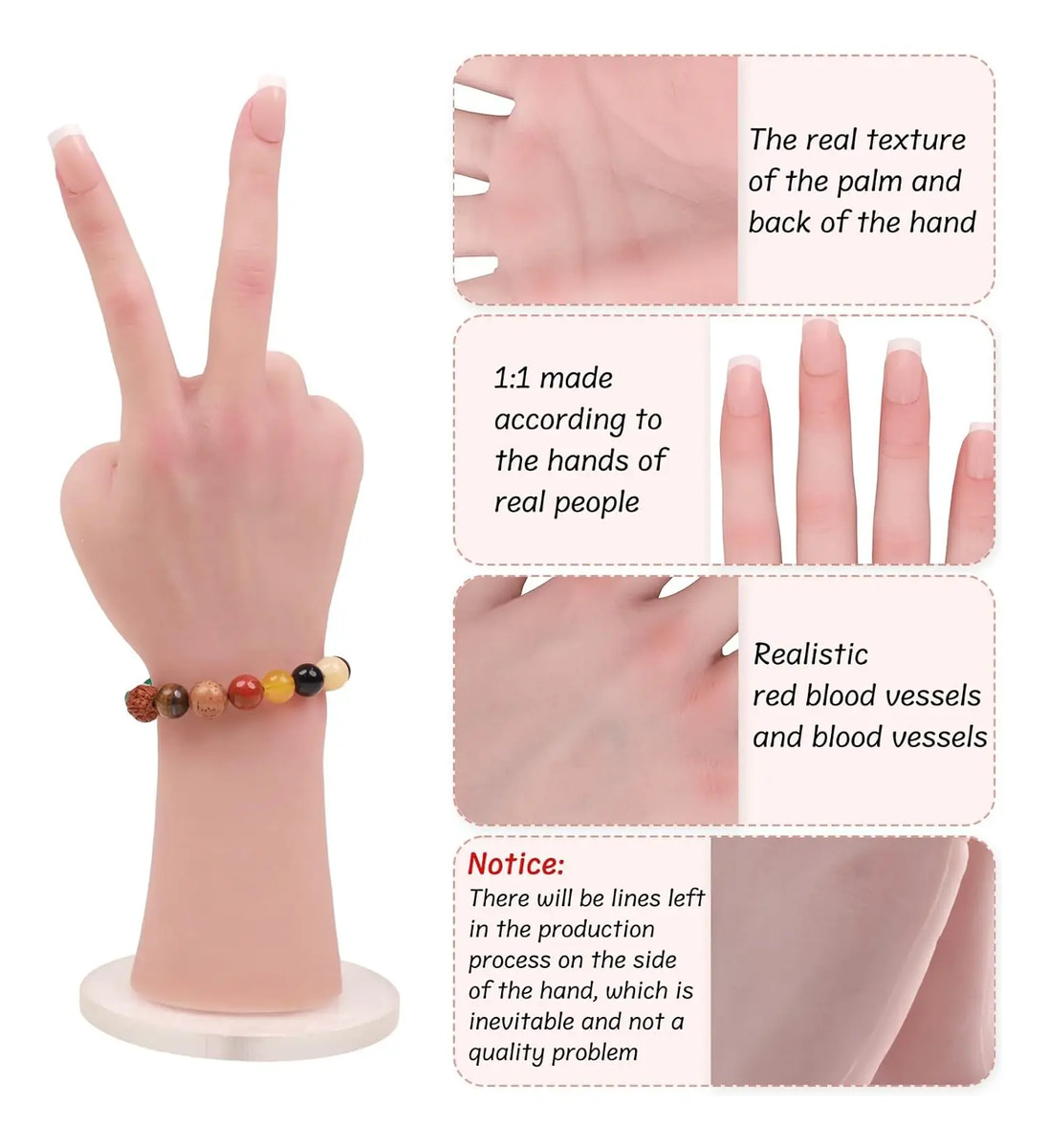Mano Femenina Realista Tamaño Natural Mostrar Accesorios Mar - Image 4