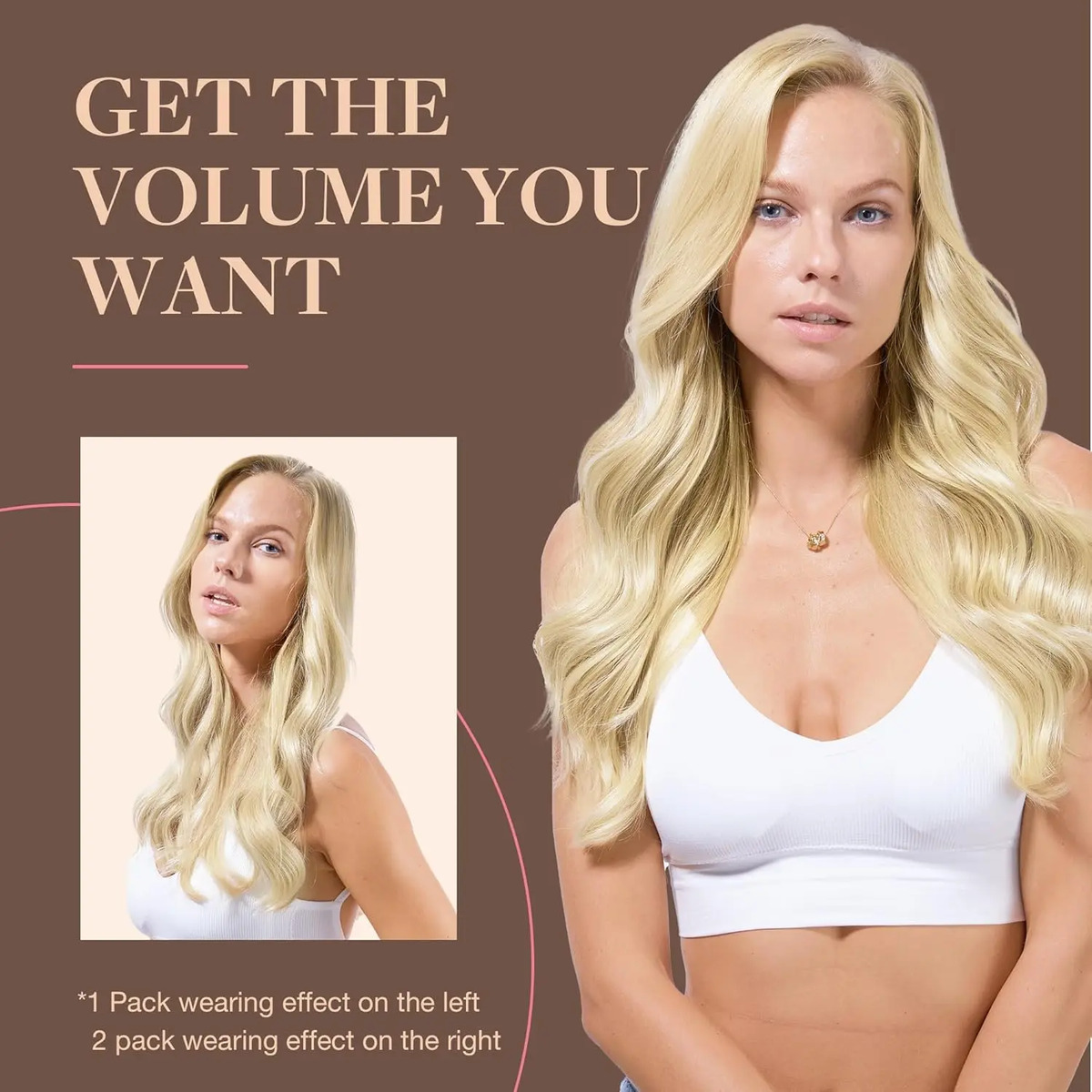 Cabello Humano Remy 45 Cm 120 Gramos En 7 Piezas Rubio Claro - Image 7