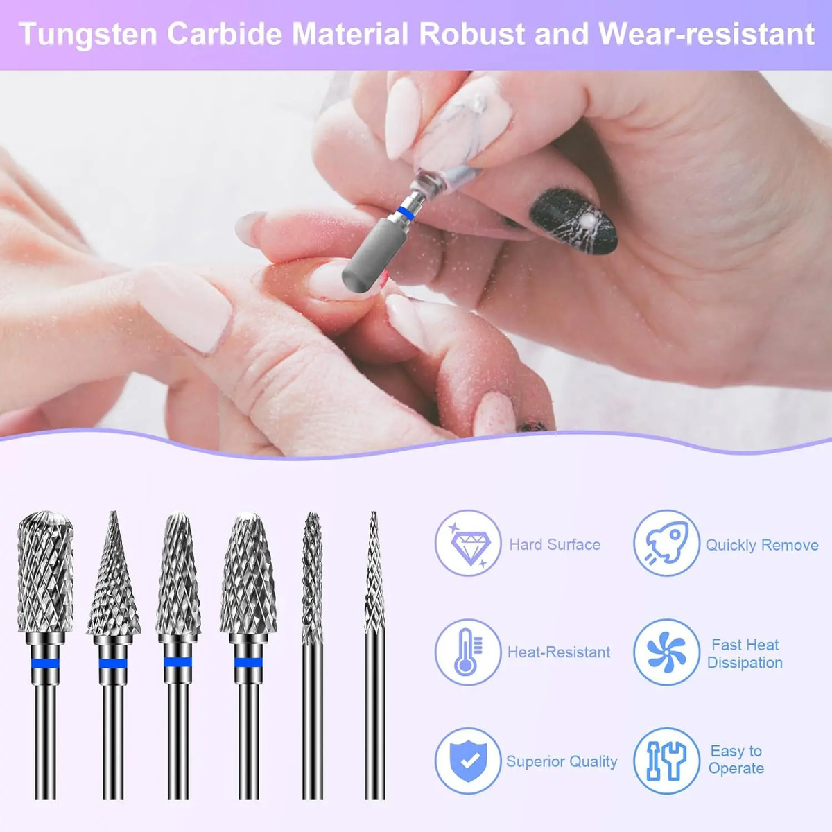 Broca De Uñas De Carburo Para Manicura Profesional De 2 Cm C - Image 2