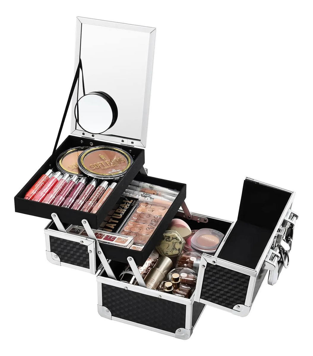 Caja De Maquillaje Portátil Negro