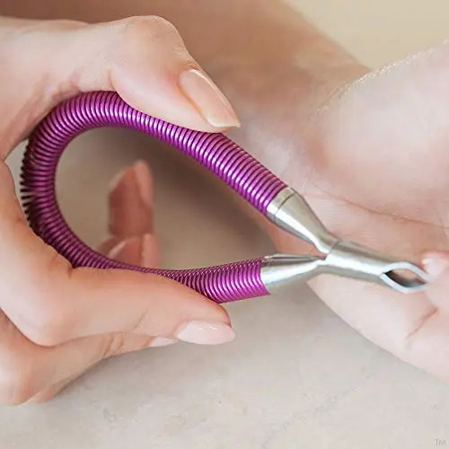 Alicate Cutícula Resorte Espiral Azul Rosa Acero Inoxidable Blanco - Image 3
