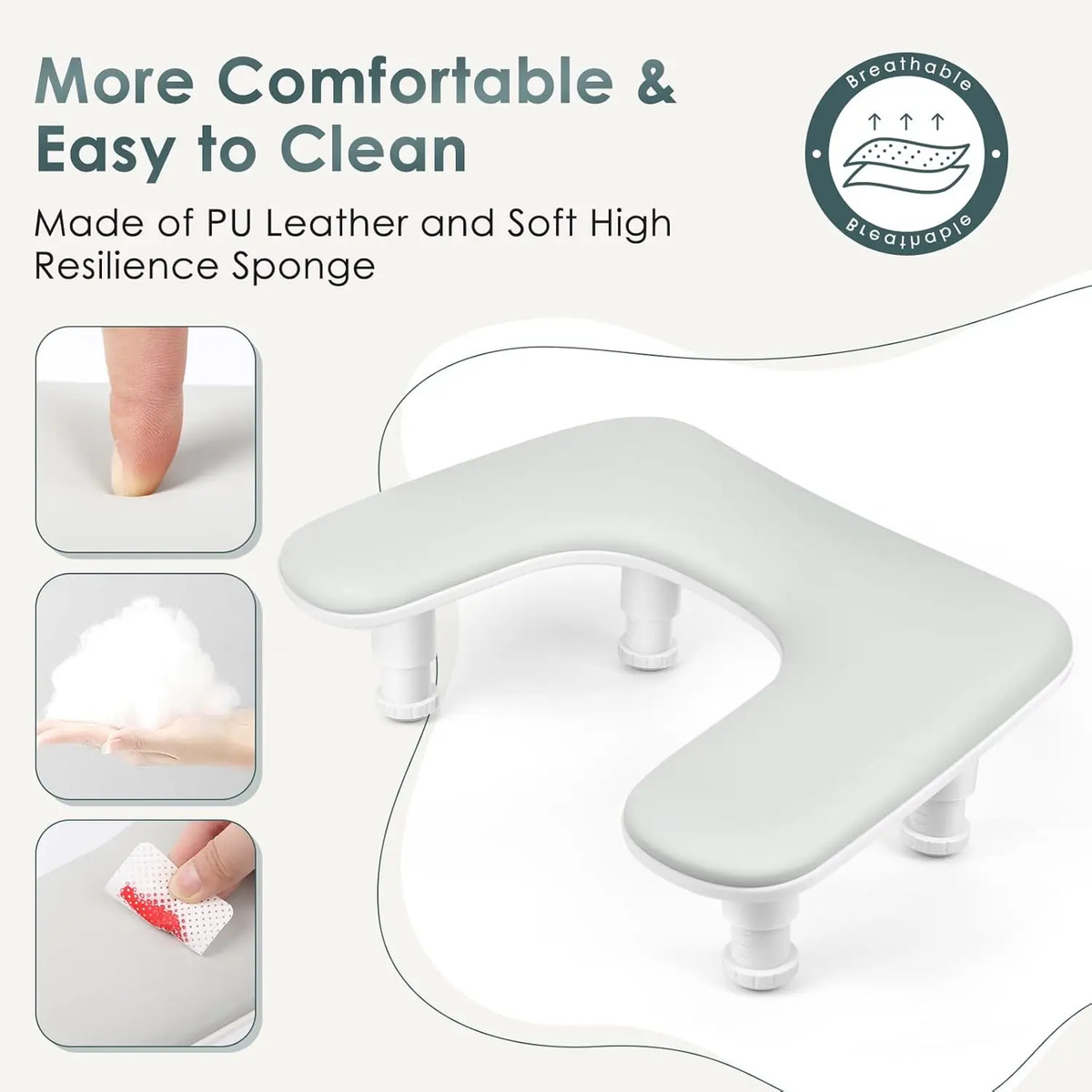 Reposabrazos Para Manicura En Forma De U, Ajustable, Cuero P - Image 7