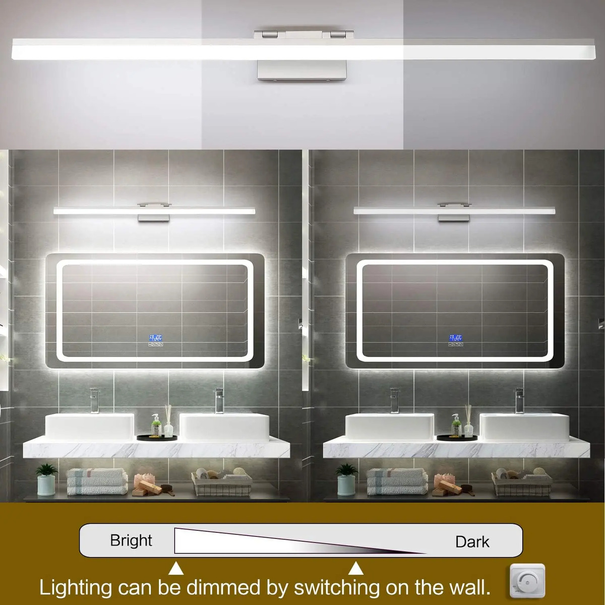 Luz Led Plateada, 120 Cm Larga, Ajuste Brillo Y Acabado Alum - Image 3