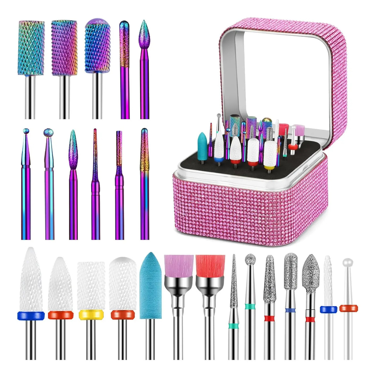 Conjunto De 25 Limas Para Uñas Con Caja De Almacenamiento D