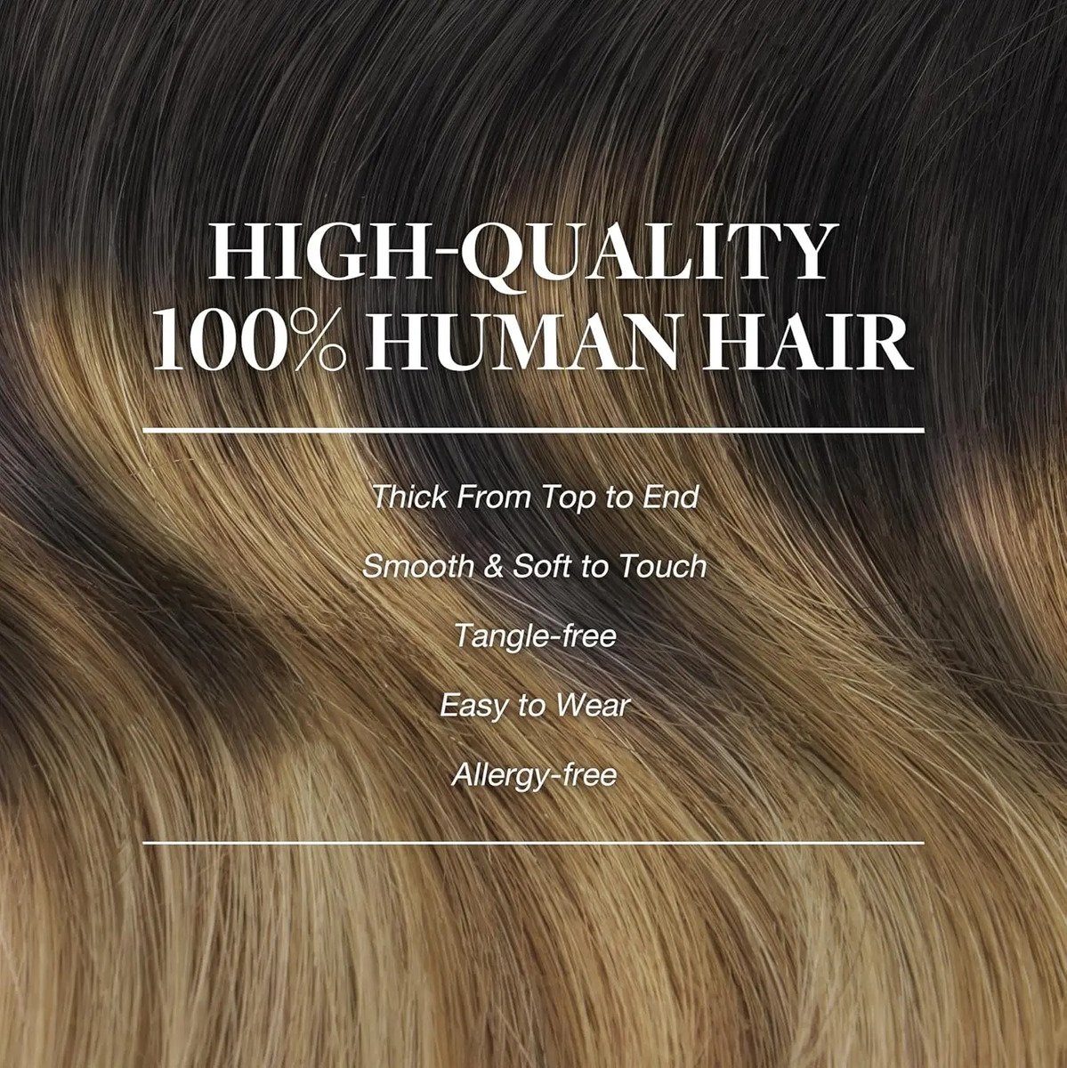 Cabello Humano 40cm Para Mujer Ombré Castaño A Rubio - Image 4