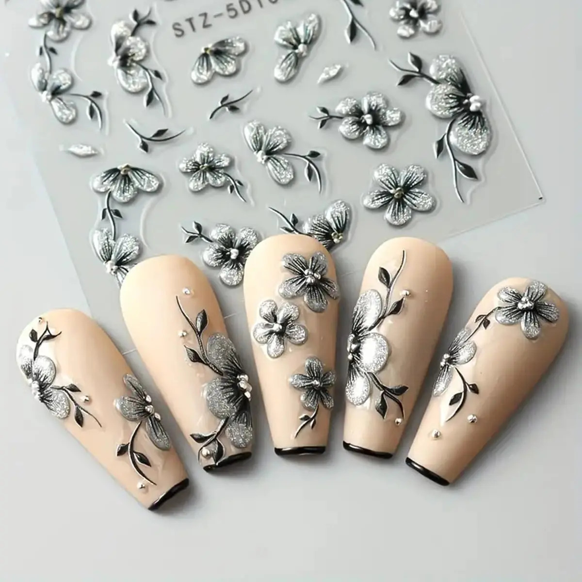 Pegatinas De Flores Para Uñas Decoradas Con Diseños De Hojas - Image 4
