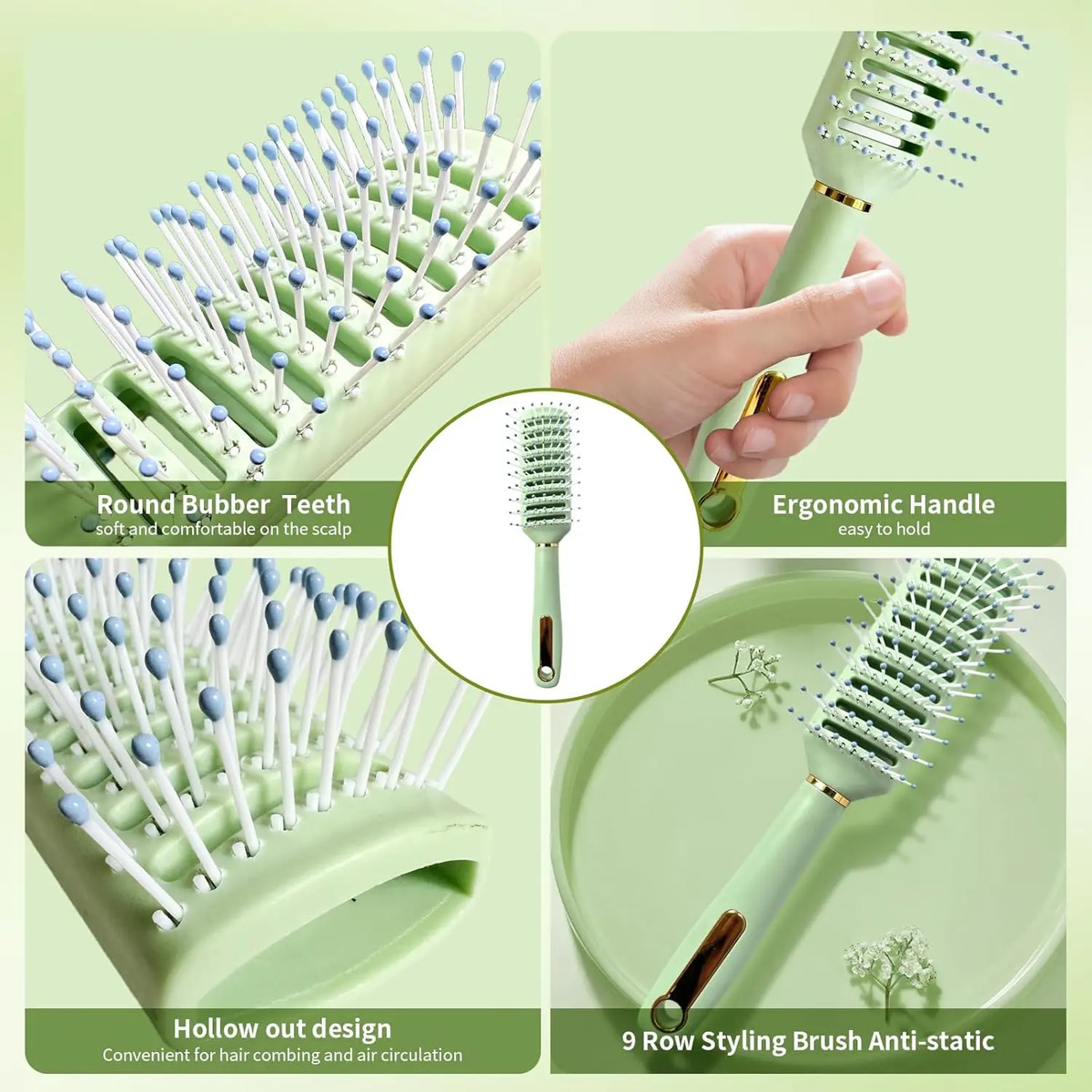 Juego De 11 Piezas Para Peinar Cabello Grueso Y Largo Con Ce - Image 3