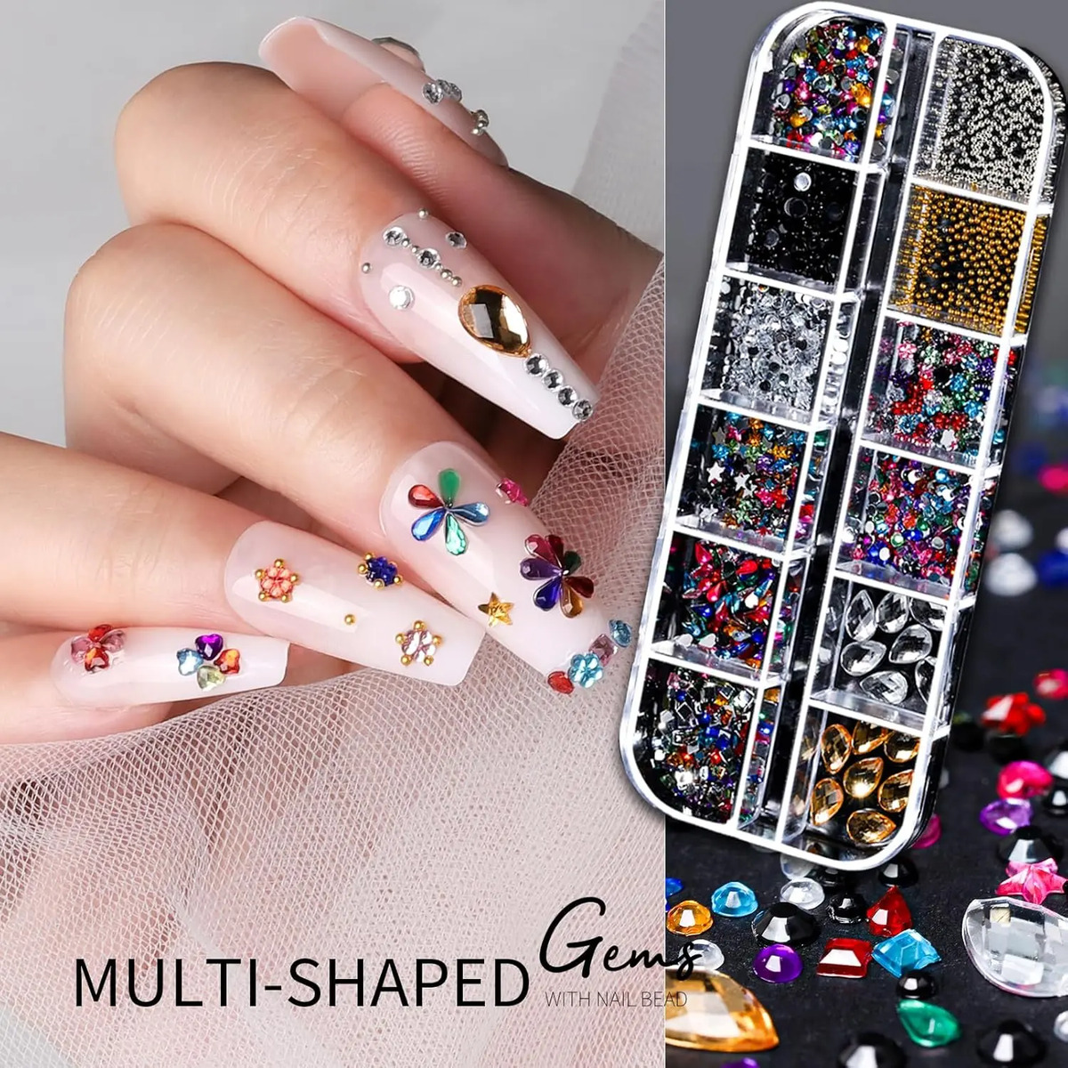Kit De Arte De Uñas Con 15 Láminas De Calcomanías Doradas Y - Image 3