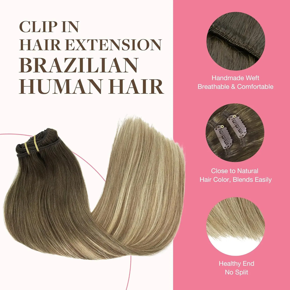 Extensiones Cabello Humano 50cm Marrón Rubio - Image 3