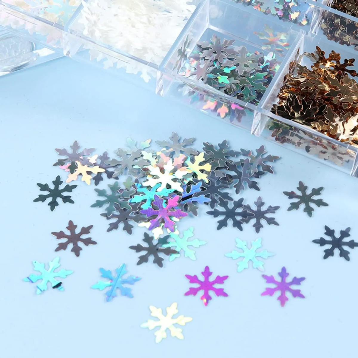 Decoraciones Navideñas De Uñas Con Purpurina En 12 Colores P - Image 3