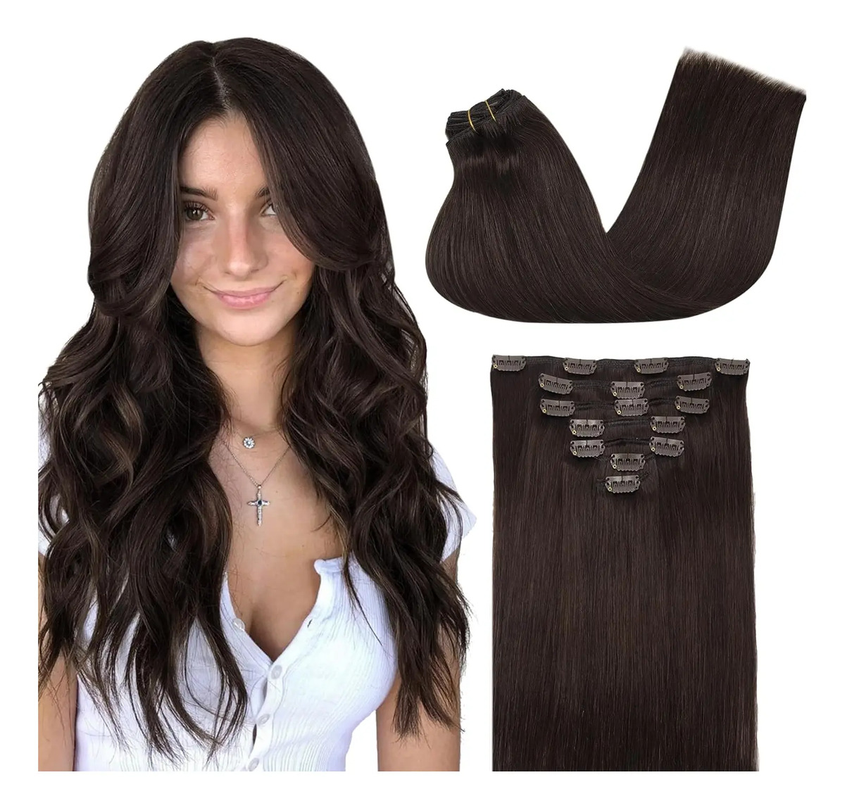 Cabello Humano Remy Natural 60cm Marrón Claro Marrón Claro
