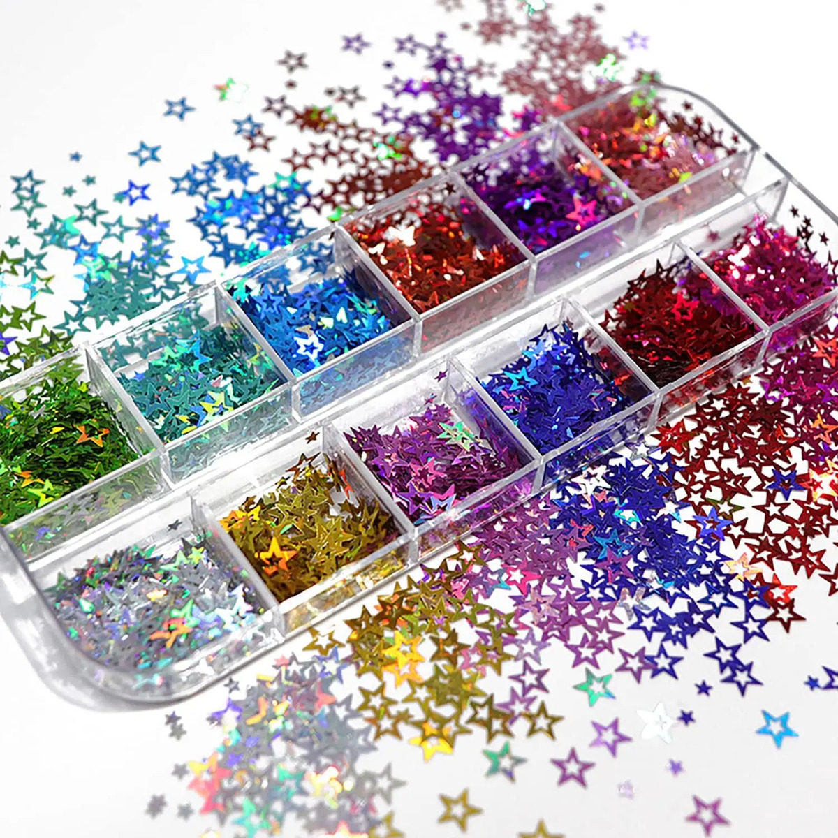 Decoraciones De Uñas Con Purpurina Y Estrellas De 3d Para Mu