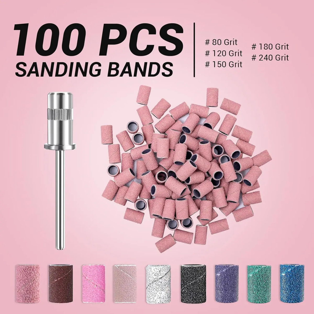 Brocas Para Uñas De Melodysusie, 100 Piezas, Bandas De Lija - Image 2