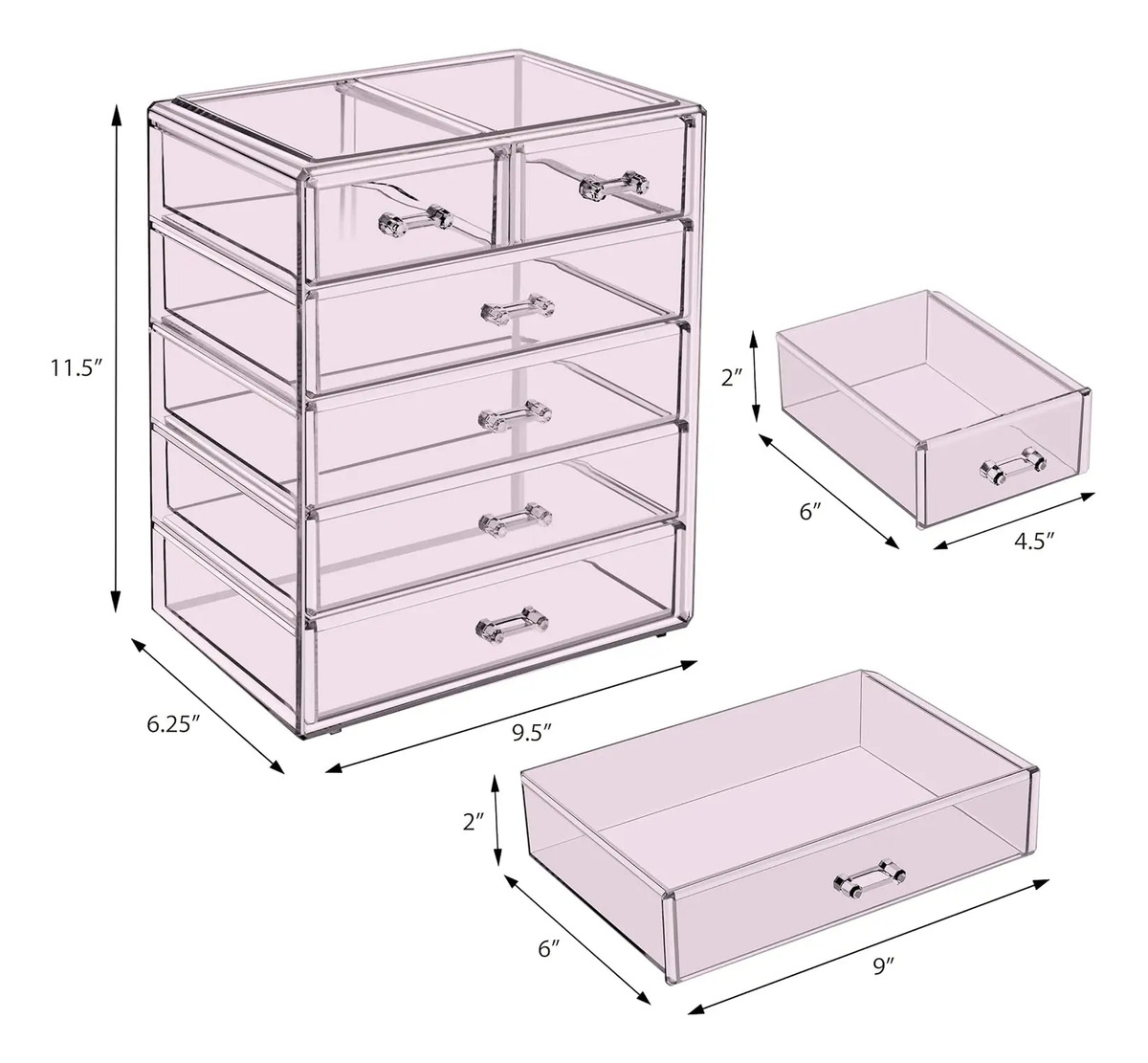 Organizador De Maquillaje Acrílico Sorbus Con Cajones - Image 2