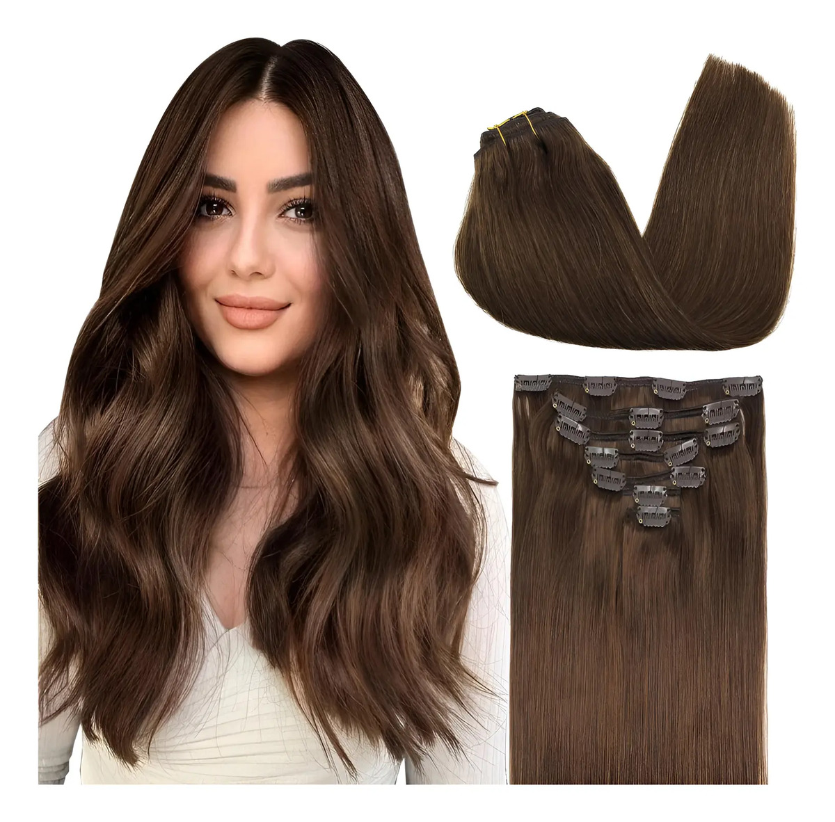 Extensiones Cabello Natural 56 Cm Color Chocolate