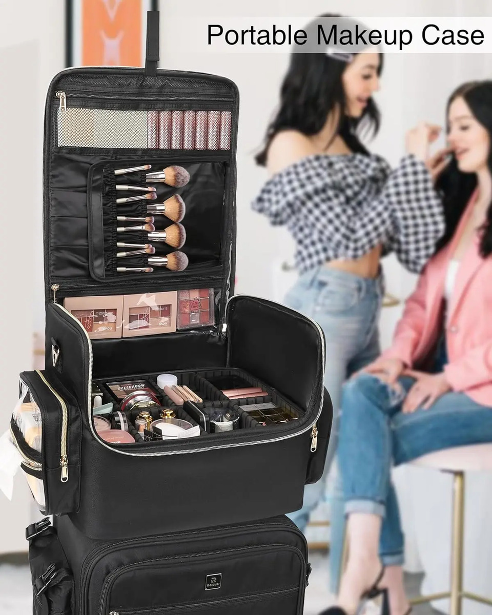 Bolso De Maquillaje Extra Grande Con Divisores Ajustables - Image 9
