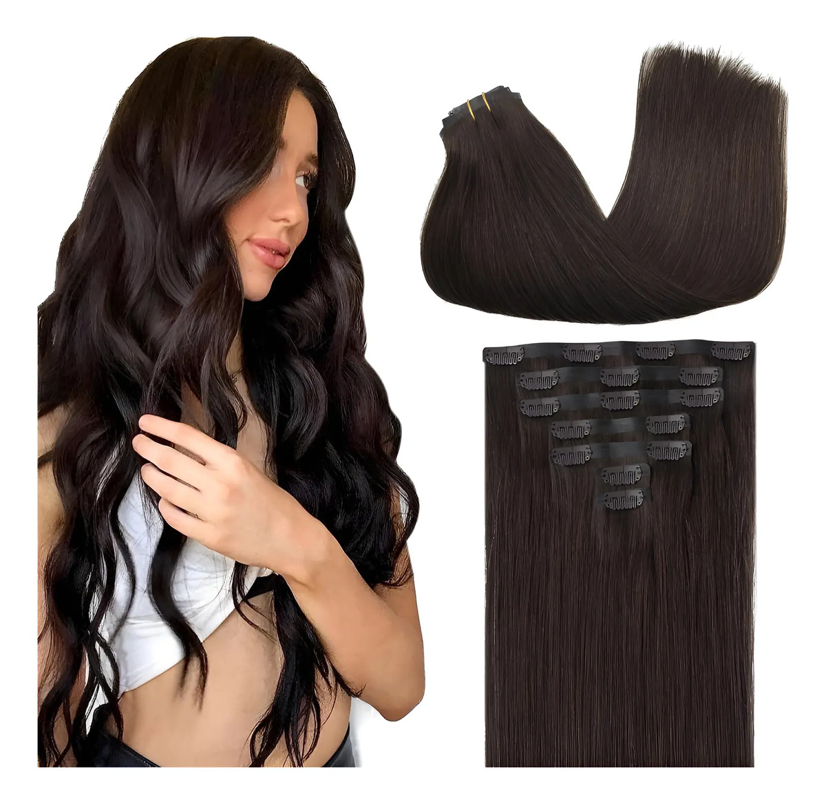Extensiones Cabello Humanas 50cm 110g Castaño Claro