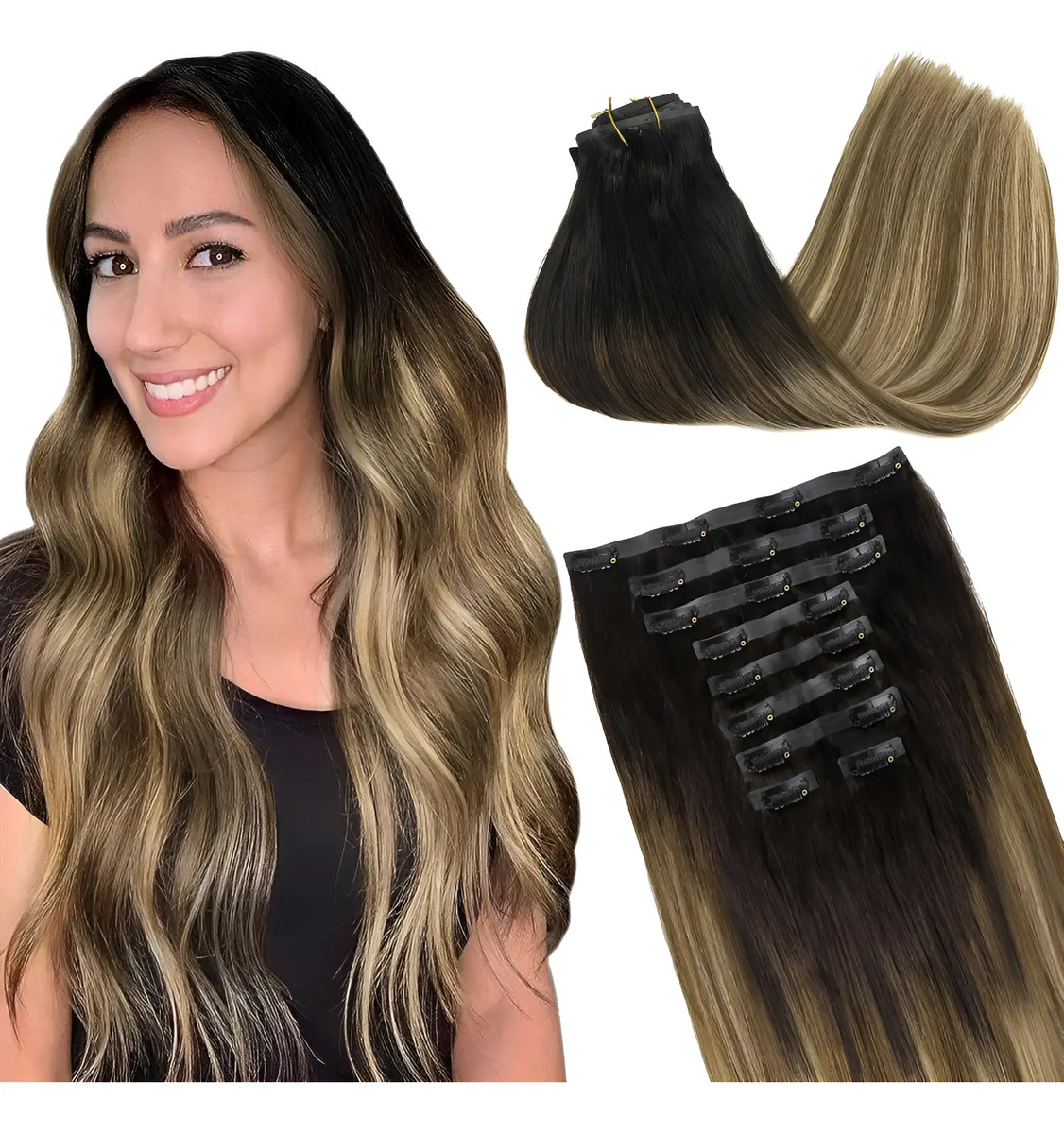 Extensiones De Pelo Humano De 35 Centímetros Para Mujeres