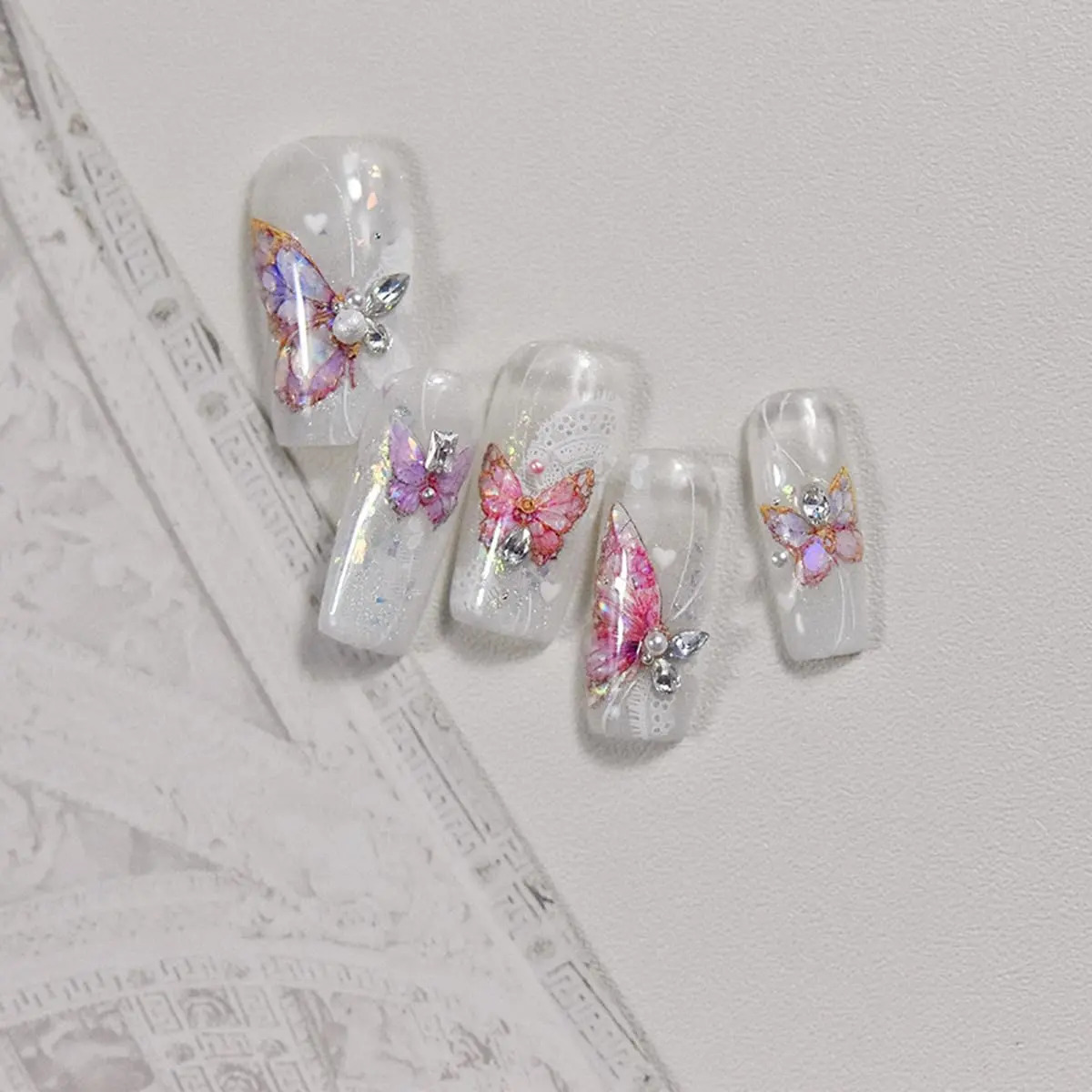 Pegatinas De Mariposas Rosadas De 5d Para Decorar Uñas Con D - Image 6