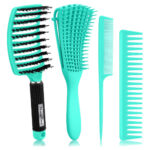 Cepillo Desenredante Hommtina Para Cabello Rizado Suave Y Br