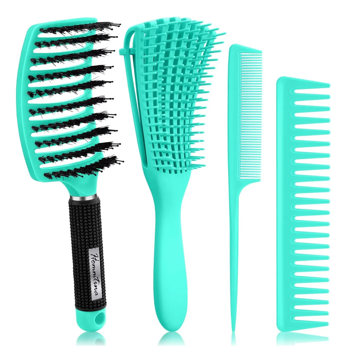 Cepillo Desenredante Hommtina Para Cabello Rizado Suave Y Br