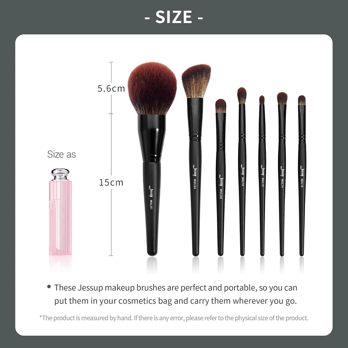 Brochas De Maquillaje Jessup Set Premium Sintético 21 Pieza Negro - Image 8