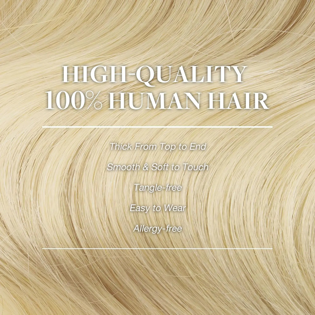 Cabello Humano Remy 45 Cm Rubio Platino Rubio Platino - Image 4