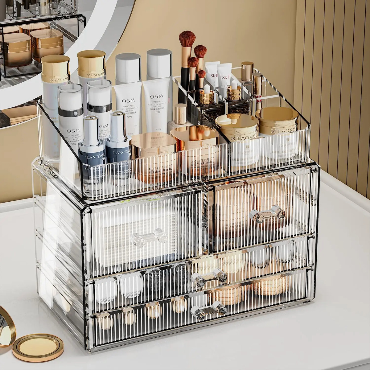 Organizador De Maquillaje Con 4 Cajones Y Espacio Para Joyer (2 Base, 2 Drawers) With Top - Image 3