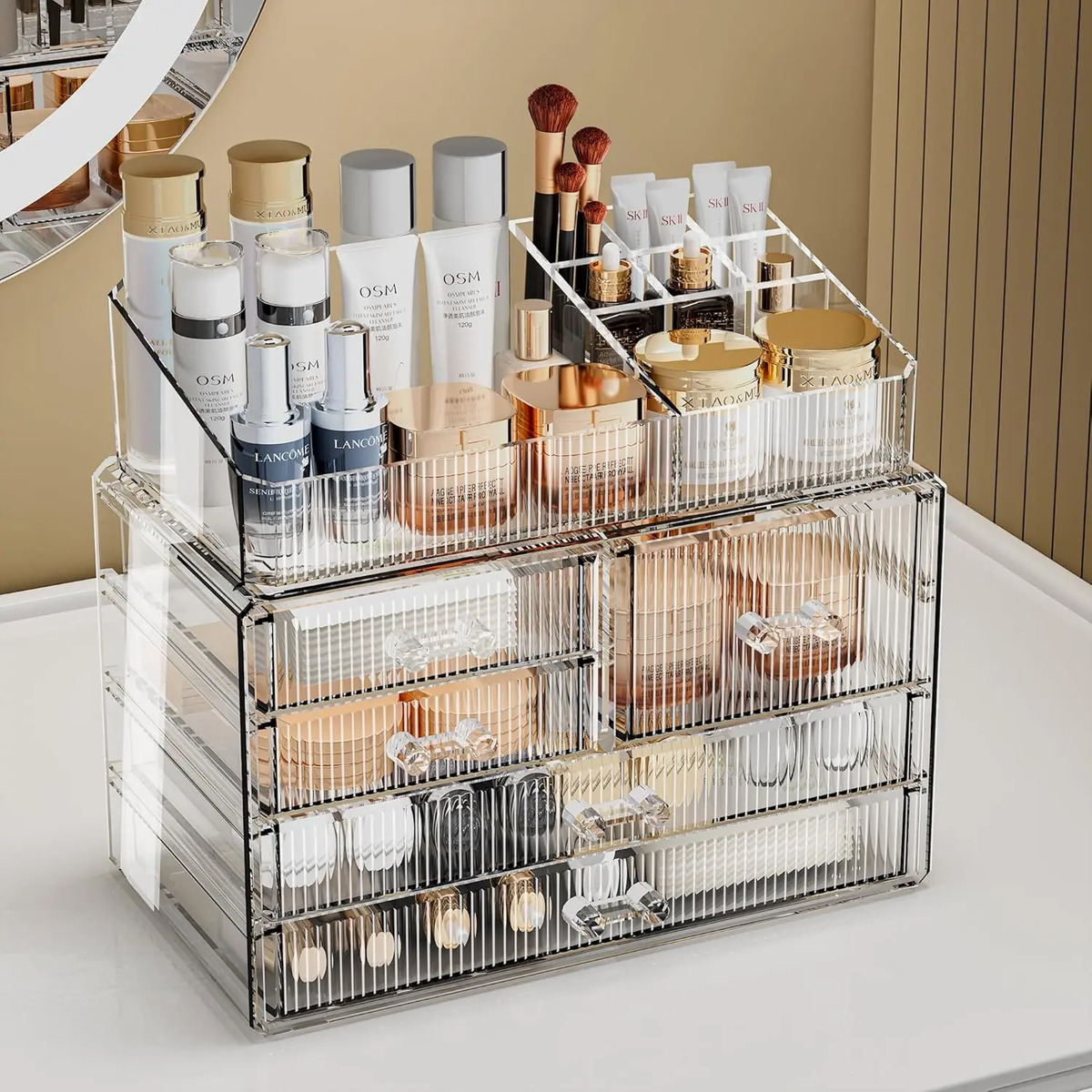 Organizador De Maquillaje Con Cajones Y Bandejas Para Bellez (2 Base, 3 Drawers) With Top - Image 2