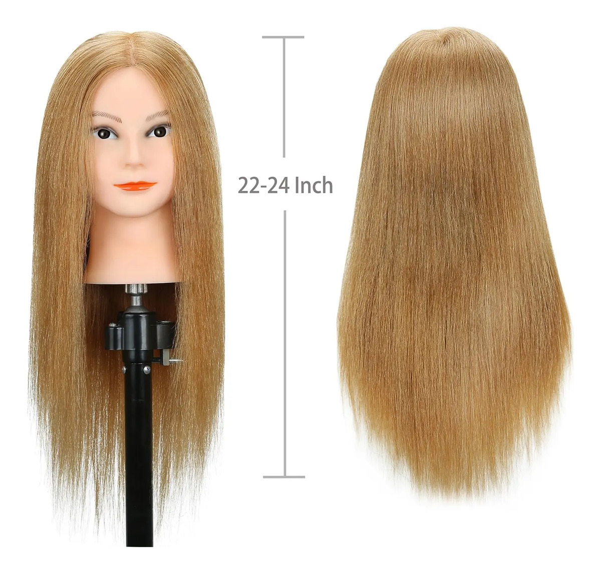 Cabeza Maniquí Pelo Humano 100% 45 Cm Rubio - Image 5