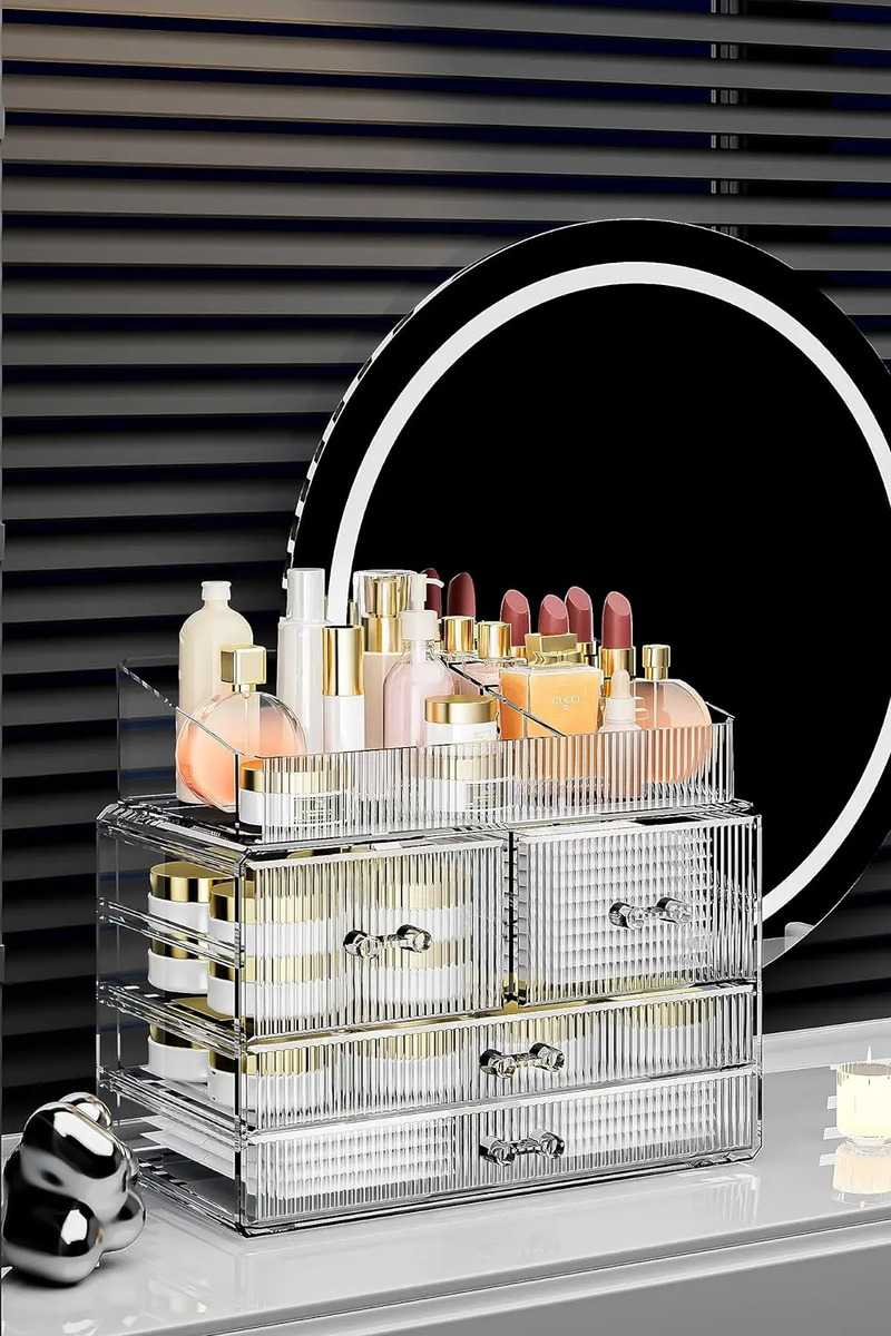 Organizador De Maquillaje Con 4 Cajones Y Espacio Para Joyer (2 Base, 2 Drawers) With Top - Image 5