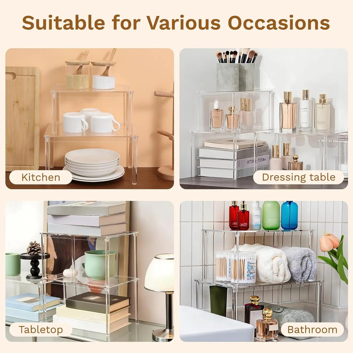 Organizador Acrílico 4 Estantes Para Especias Cocina Baño Ho - Image 5