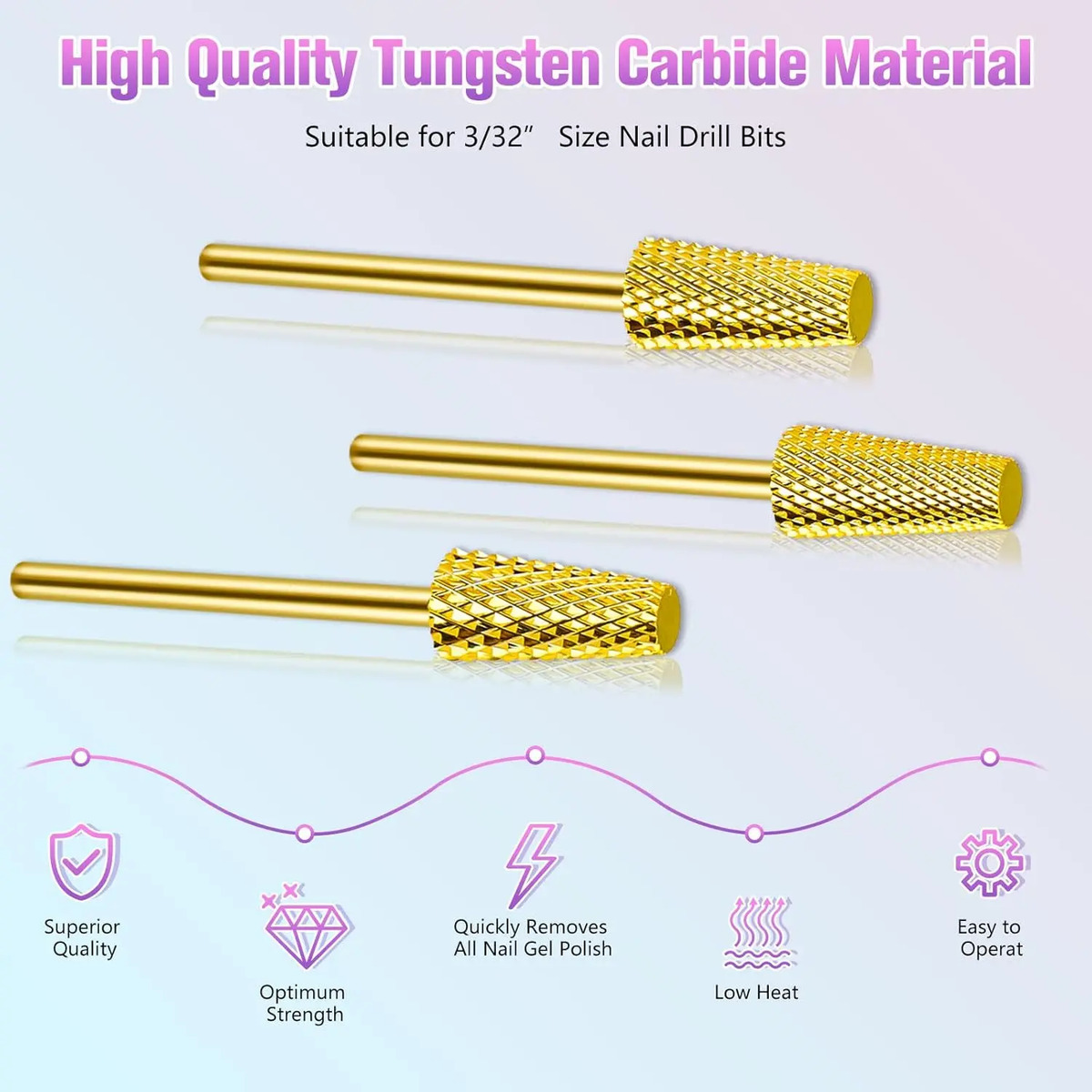 Brocas De Carburo Para Uñas De 2,4 Mm, Diseño De Arte De Uña - Image 2