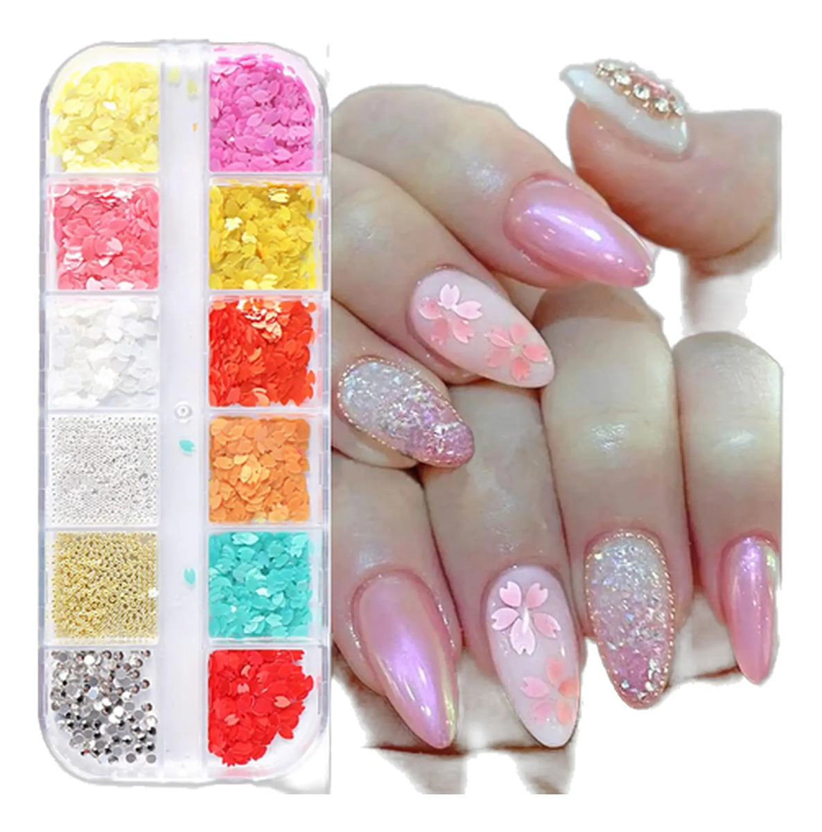 Flores De Nail Art Decoraciones Para Mujeres Y Niñas Tamaño