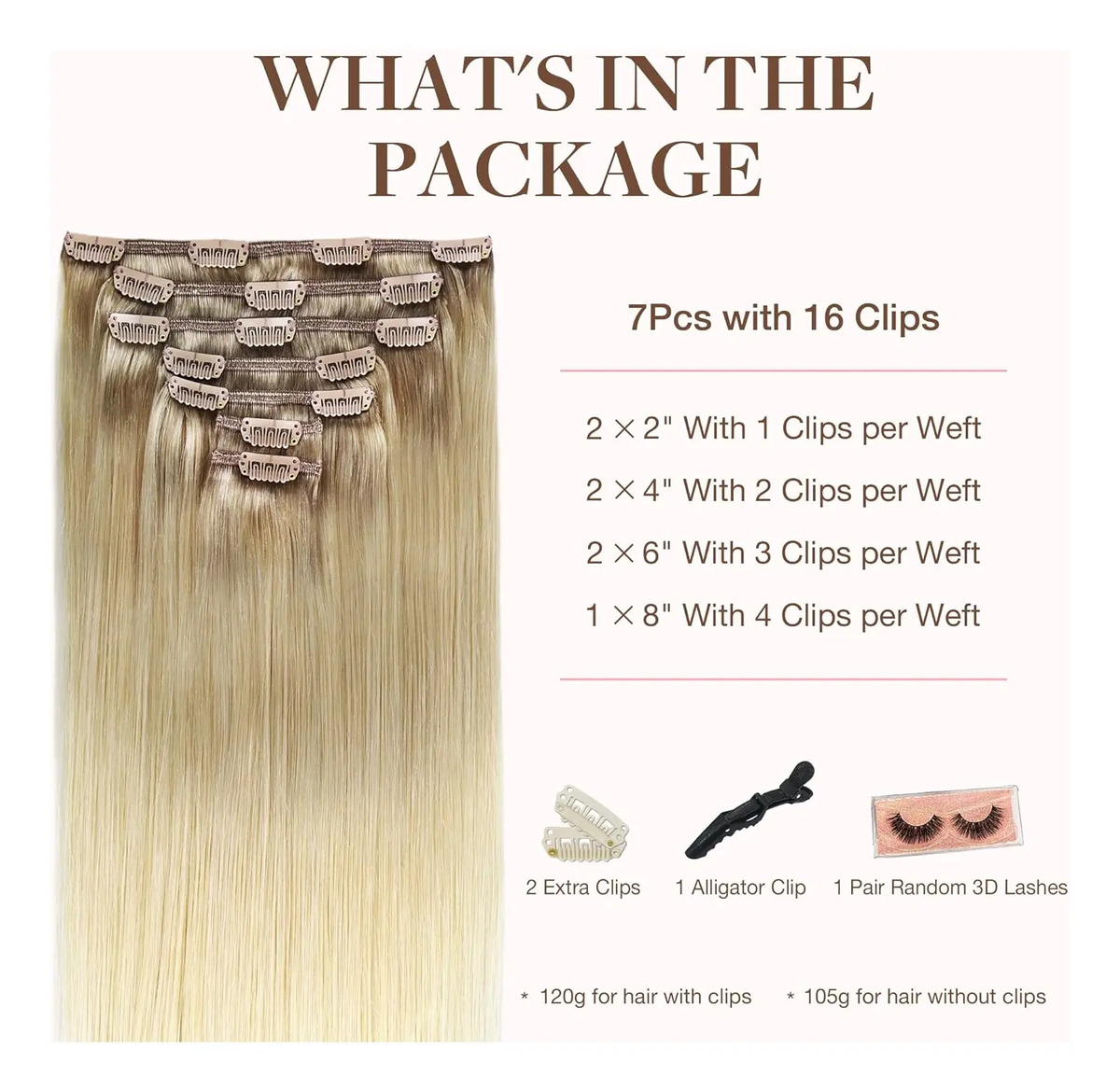 Cabello Humano Remy 55 Cm 120g Rubio Claro - Image 2