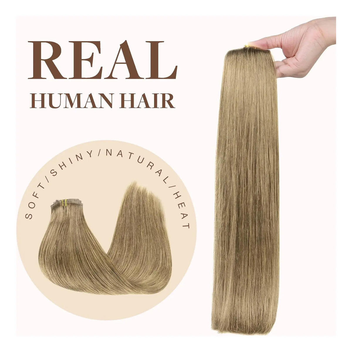 Cabello Humano Remy 35 Cm Color Bronce - Image 8
