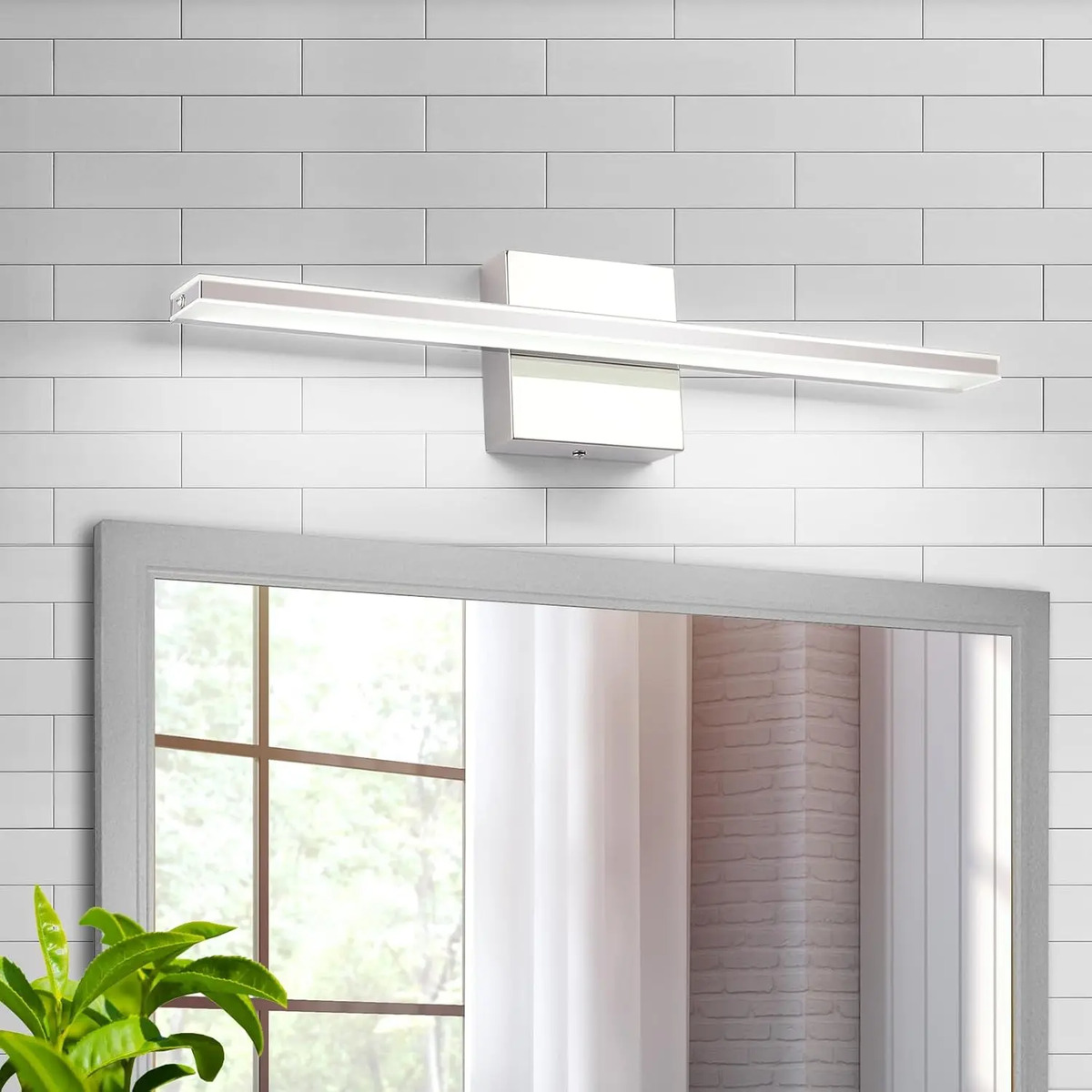 Barra De Luz Led Para Baño, 51 Cm, Cromada, 12w, Sobre Espej - Image 2