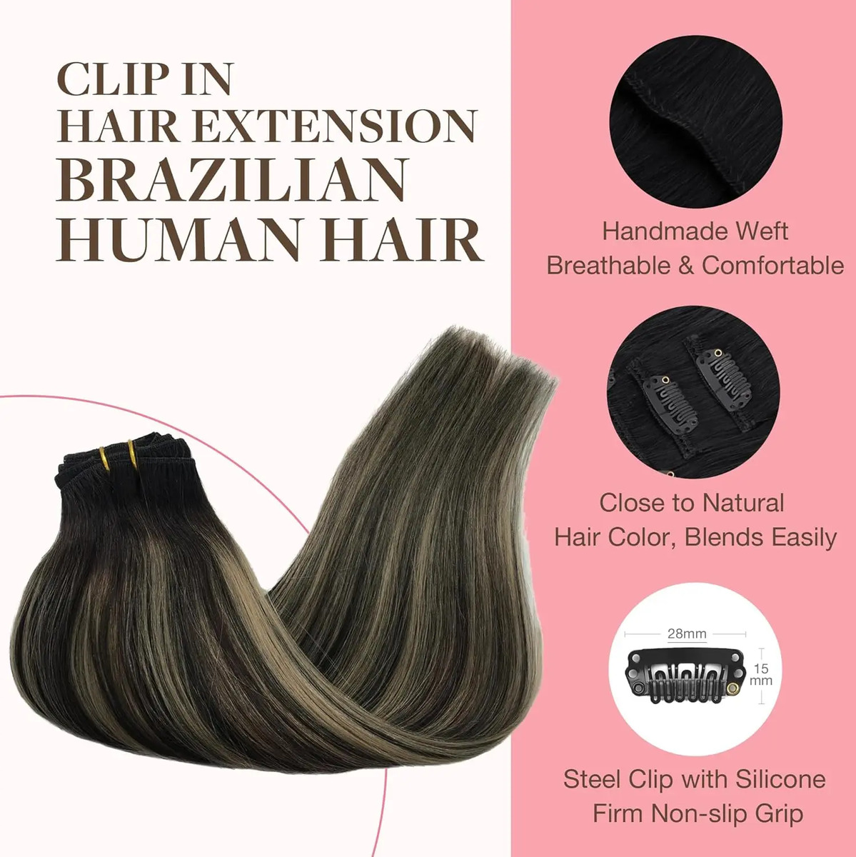 Extensiones Cabello Humano 35 Cm 120g 7 Piezas - Image 3