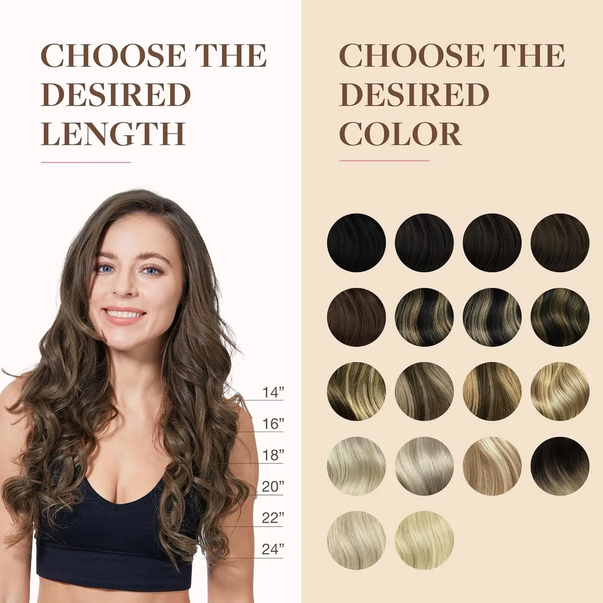 Cabello Humano Remy 50 Cm Marrón Marrón - Image 7
