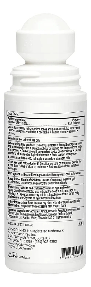 Cuidado Personal Cryoderm Roll On 3oz Paquete Con 2 Unidades - Image 2