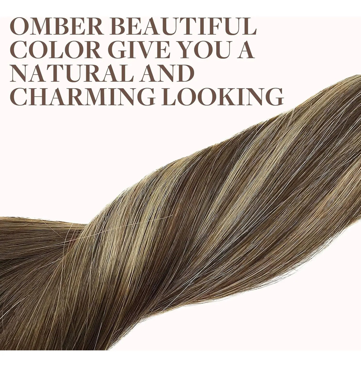 Cabello Humano Remy 50 Cm Marrón Balayado Marrón Balayado - Image 6
