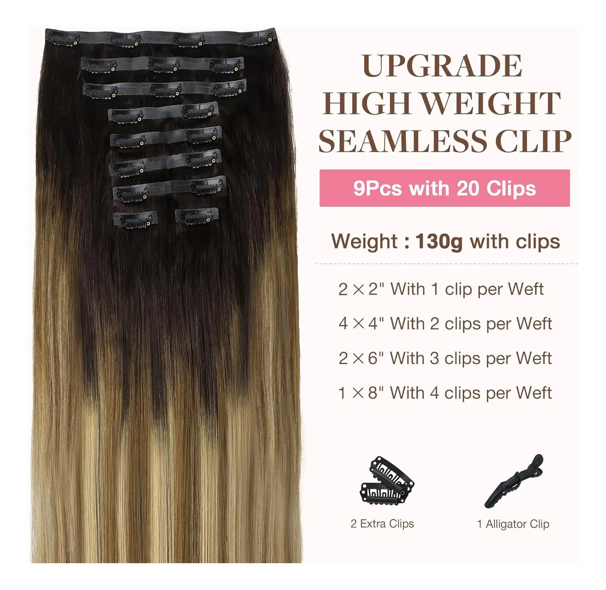 Extensiones De Pelo Humano De 35 Centímetros Para Mujeres - Image 2