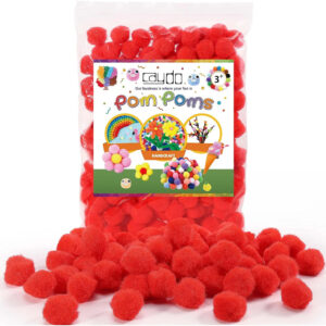 Pom Poms Rojos Esponjosos De 2,5 Cm Para Manualidades