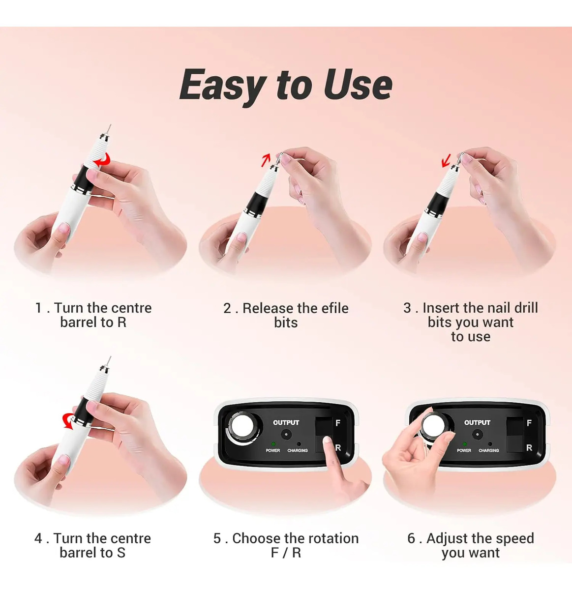 Máquina Portátil Airsee Efile Eléctrico Para Uñas - Image 7