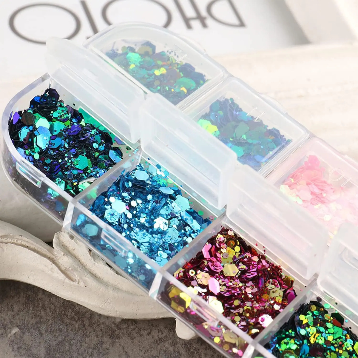Pulverizado Brillante De Mermaid Para Decorar Uñas Con Escam - Image 7