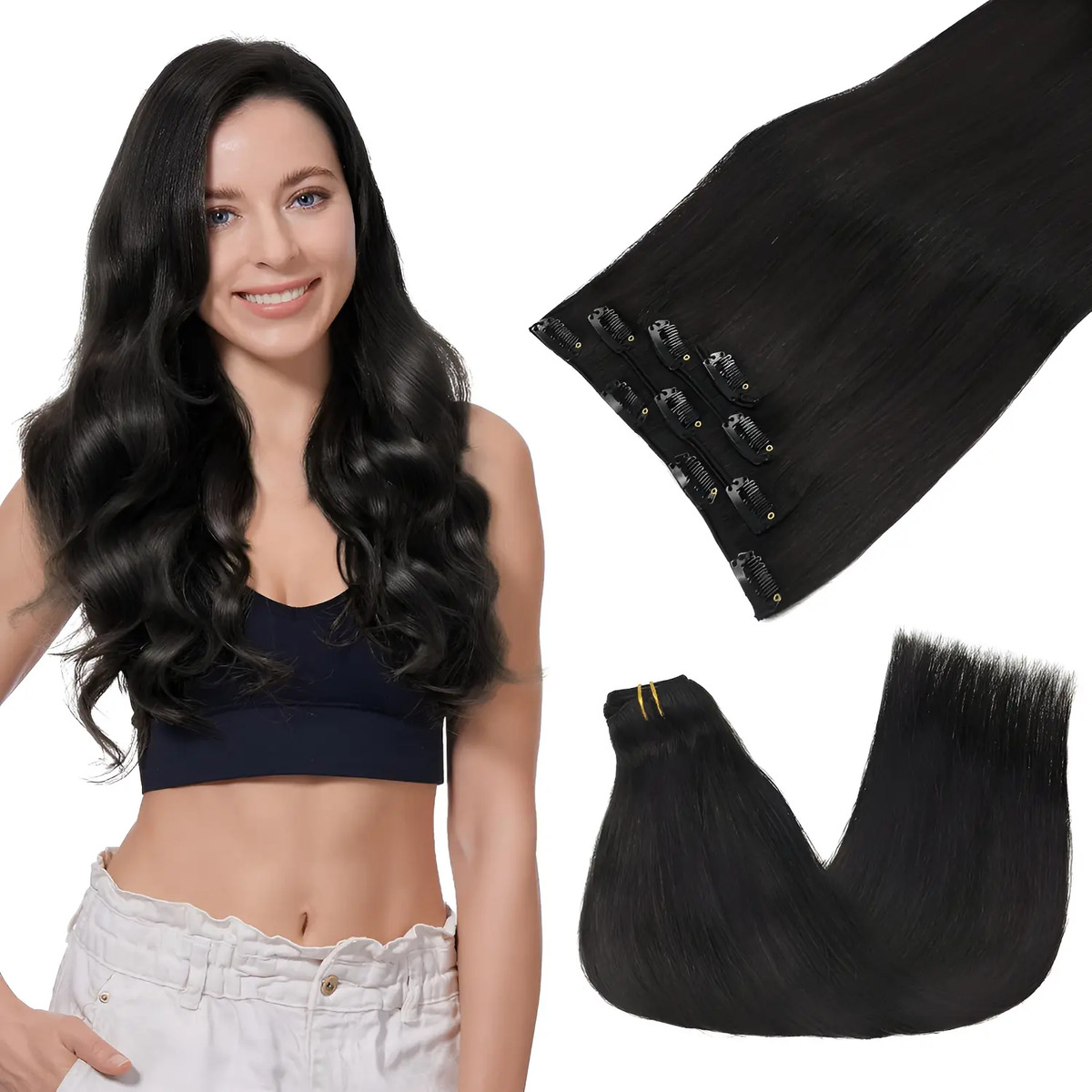 Extensiones Cabello Remy Natural 35cm Color Negro