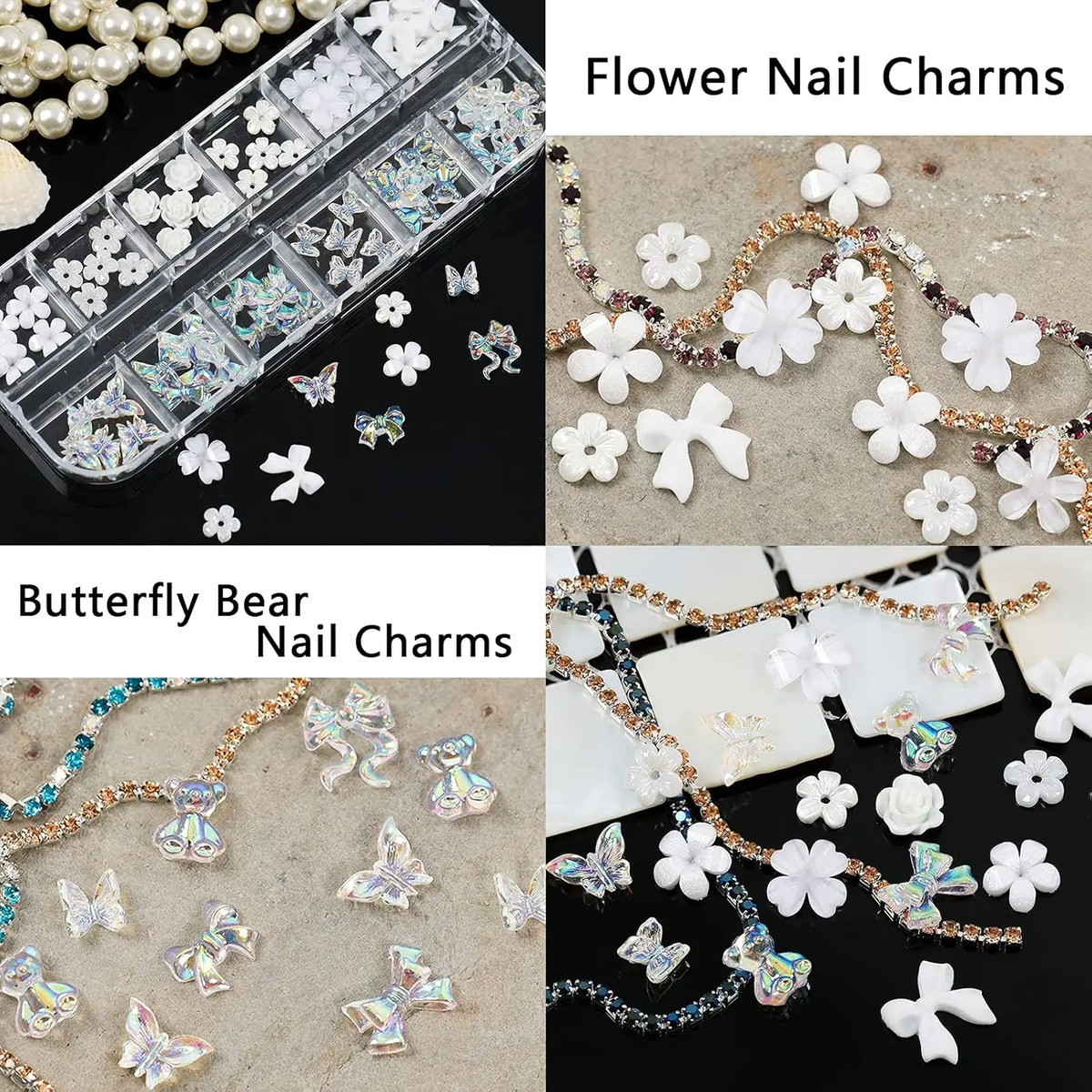 Decoraciones Para Manicura Forma De Mariposa Y Flor De 5 Cm - Image 5